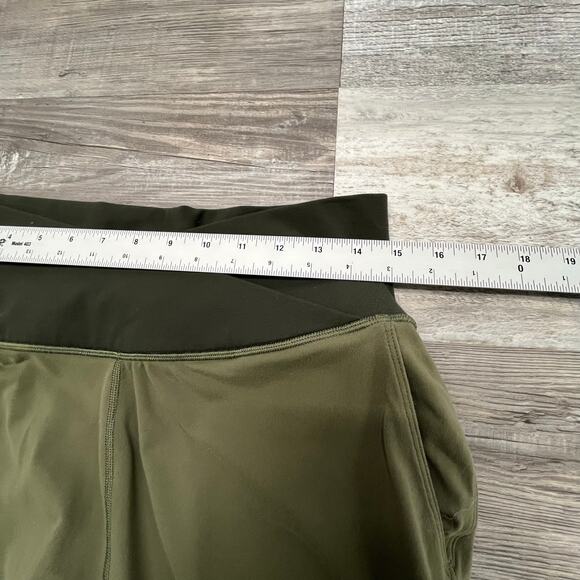 Lululemon Sunset Salutation Green Womens 10 Snakeskin Foldover Leggings - Picture 5 of 12